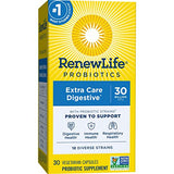 Renew Life Extra Care Digestive Probiotic Capsules, Daily Supplement Supports Immune, Digestive and Respiratory Health, L. Rhamnosus GG, Dairy, Soy and gluten-free, 30 Billion CFU, 30 Count