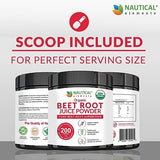 Beet Juice Powder Organic - Cold Pressed - 20:1 Concentrate - Concentrated Beet Root Powder - Nitric Oxide - Circulation Support - 57 Servings of Beet Root Supplement - 7oz