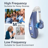 Delmicure Hearing Aids For Seniors, Rechargeable Digital Hearing Aids Adults With Hearing Loss,Has Dual Frequency Adjustments And Multi-Level Volume Adjustment,Blue