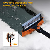 EcoNour 39" 6 in 1 Snow Shovel for Car | 270 Degree Rotating Snow Brush | Ice Scraper for Car Windshield | Scratch Free Extendable Snow Squeegee for Car, SUV, Truck Winter Car Accessories