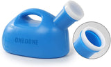 Portable Urinals for Men ONEDONE Men's Urinal Bottle Spill Proof Male Pee Bottle Urine Bottles 68 OZ for Hospital Home Camping Car Travel 45" Long Hose with Lid (Blue)