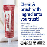 Dr. Bronner’s - All-One Toothpaste (Cinnamon, 5 ounce, 3-Pack) - 70% Organic Ingredients, Natural and Effective, Fluoride-Free, SLS-Free, Helps Freshen Breath, Reduce Plaque, Whiten Teeth, Vegan