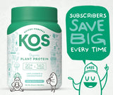 KOS Vegan Protein Powder, Unflavored & Unsweetened - Low Carb Pea Protein Blend, Organic Superfood Rich in Vitamins & Minerals - Keto, Soy, Dairy Free - Meal Replacement for Women & Men - 20 Servings