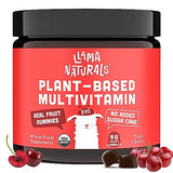 Llama Naturals Real Fruit Gummy Vitamins for Kids, No Added Sugar Cane or Sweeteners, Whole Food Multivitamin, Vegan Toddler Gummies, Plant Based, Organic, Chewable 90 ct (30-60 Days) Cherry