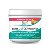 Ionic Fizz Super D-K Calcium Plus by Pure Essence - with Extra Magnesium, Vitamin D3, Vitamin K2 for Strong Bones and Stress Support - Raspberry Lemonade - 7.41oz