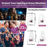 Hearprotek Concert Ear Plugs, 2Pairs Reusable high Fidelity Musician Ear Plugs for Concerts Loud Music-Noise Reduction Ear Protection earplugs for Rave,Festival,Music,Tinnitus Relief 23dB (Rose Gold)