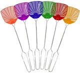 Supreme Bug & Fly Swatter 6-Pack – Braided Metal Handle 6 Pack Fly Swatters, Multi Pack Colors, – for Indoor/Outdoor – Flyswatter (21 inch- Set of 6)