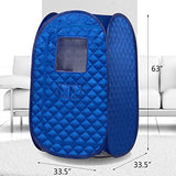 Portable Sauna Tent, Foldable One Person Full Body Spa for Detox Therapy Without Steamer- Blue