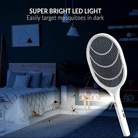 Himalayan Glow Bug Zapper, Electric Fly Swatter Rechargeable Racket, Mosquito Repellent 3,000 Volt, USB Charging Cable Best Use for Indoor & Outdoor - 2 PCS