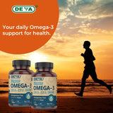 DEVA Vegan Omega-3 DHA EPA Supplement Once-Per-Day Softgel 300 MG - Carrageenan Gelatin & Gluten Free - Non-Fish Algae Oil Fatty Acids - 90 Softgels