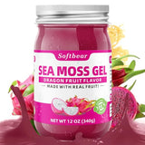 softbear Sea Moss Gel Dragonfruit Flavored 12 OZ - Wildcrafted Irish Sea Moss Gel Organic Raw 92 Minerals and Vitamins Non-GMO Gluten-Free Vegan Supplements Immune Digestive Support