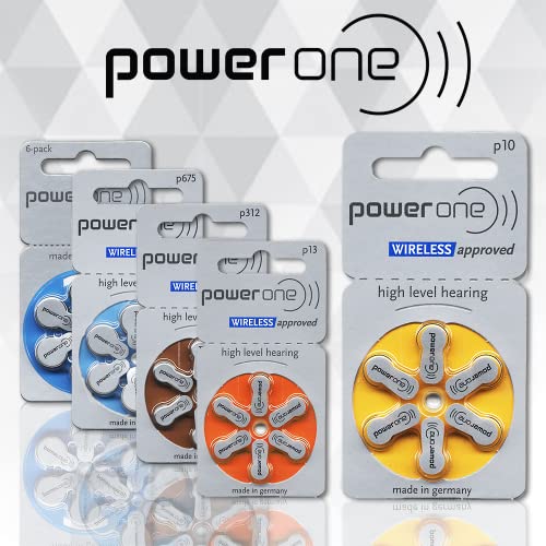 Power One Zinc Air Hearing Aid Batteries, (Yellow), P10, 240 Count