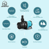 JEREPET 520GPH 20W 9FT Aquarium 24V DC Water Pump with Controller, Submersible and Inline Return Pump for Fish Tank,Aquariums,Fountains,Sump,Hydroponic,Pond,Freshwater and Marine Water Use