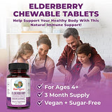 MaryRuth's Herbal Supplement Chewables Tablet | for Immune Support | Black Elderberry + Vitamin C | Sambucus Nigra | Gluten Free | Non-GMO | 90 Servings