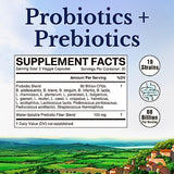 VITALITOWN Probiotics + Prebiotics | 60 Billion CFUs 19 Strains | 60 Delayed Release Veg Caps | Shelf Stable, Stomach Acid & Bile Resistant | Digestive & Immune Support | Vegan, Non-GMO, No Dairy