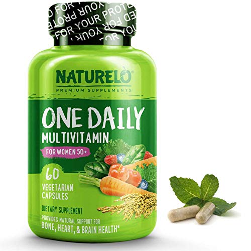 NATURELO One Daily Multivitamin for Women 50+ (Iron Free) - Menopause Support for Women Over 50 - Whole Food Supplement - Non-GMO - No Soy - 60 Capsules - 2 Month Supply