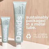 Davids Natural Toothpaste for Teeth Whitening, Peppermint, Antiplaque, Fluoride Free, SLS Free, EWG Verified, Recyclable Metal Tube, 1.75 OZ, TSA Approved Travel Size (3 Pack)