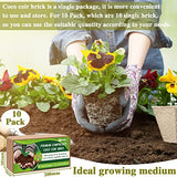 ZeeDix 10Pcs Premium Compressed Coco Coir Brick=24Gallons Coconut Coir Potting Soil for Planting, 14Lbs Coco Block with Low EC and pH Balance for Gardening Plants Flower Herbs and Vegetables