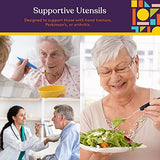 Special Supplies Adaptive Utensils (5-Piece Kitchen Set) Wide, Non-Weighted, Non-Slip Handles for Hand Tremors, Arthritis, Parkinson’s or Elderly Use (Black)