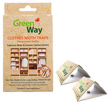 GreenWay Clothing Moth Traps (2 Traps) - Moth Traps for Clothes Closets - Alternative to Cedar Balls and Moth Balls for Closet - Pheromone Attractant & Eco