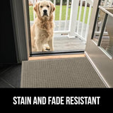 Gorilla Grip Ultra Absorbent Moisture Guard Doormat, Absorbs Up to 1.7 Cups of Water, Stain and Fade Resistant, Spiked Rubber Backing, All Weather Mats Capture Dirt, Indoor Outdoor, 29x17, Beige