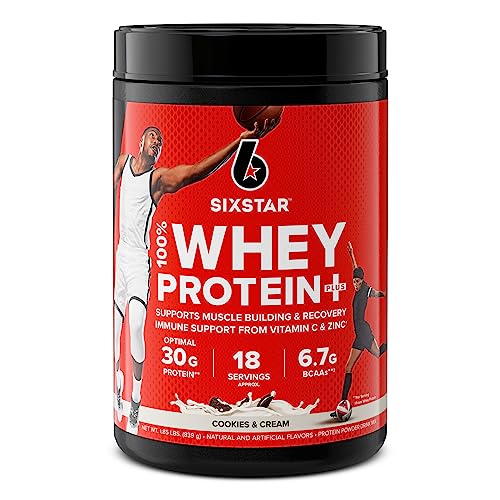 Six Star Whey Protein Powder Whey Protein Plus Whey Protein Isolate & Peptides Lean Protein Powder for Muscle Gain Muscle Builder for Men & Women Cookies and Cream, 1.8 lbs, Package May Vary