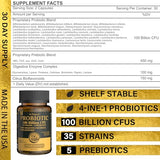 Probiotics with Prebiotics for Men and Women - 35 Strains Organic Probiotic 100 Billion CFU for Gut & Digestive Health, Vegan Acidophilus Probiotic Supplement, Non-GMO Raw Probiotic 60 Capsules