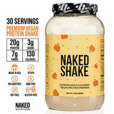 NAKED nutrition Naked Shake - Pumpkin Spice Protein Shake - Flavored Plant Based Protein with Mct Oil - Gluten-Free, Soy-Free, No Gmos Or Artificial Sweeteners - 30 Servings