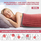 20"x24" Heating pad for Back, Neck, Shoulder, Abdomen, Leg and Cramps Pain Relief, Mothers Day Gifts for Women, Mom, Dad, Auto-Off, Machine Washable, Moist Dry Heat Options, XXXL Extra Large Heat Pad