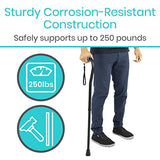 Vive Walking Cane for Women, Men, Elderly - Patented Offset Grip - Lightweight Adjustable Walking Aid with a Non-Slip Tip - Sturdy Balancing Mobility Aid for Seniors, Supports Up to 250lbs (Black)