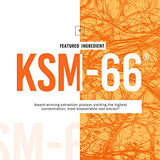 KSM-66 Ashwagandha Root Powder Extract - Stress, Mood, & Well Being Support - 1,000 MG of Clinically Studied KSM66 & Black Pepper for Maximum Absorption - 5% Withanolides - 60 Vegan Capsules