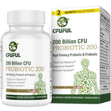 Cfuful Probiotics for Women and Men - 200 Billion CFU 12 Strains Probiotic for Digestive Immune & Gut Health, with Organic Prebiotic Shelf Stable Probiotic Supplement for Bloating 2 Month Supply