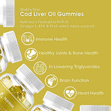 Nutriissa Organic Cod Liver Oil Gummy – World's First Wild-Caught Norwegian Arctic Cod Liver Oil Gummies – Fish Oil Gummies Rich in Omega-3, EPA, DHA, Vitamins – Lemon Flavor - 1200mg (60ct)