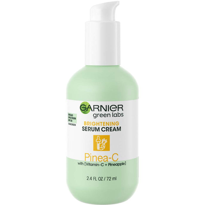 Garnier Green Labs Pinea-C 3-in-1 Brightening Serum Cream, 24H Moisture + Serum + SPF 30 with Vitamin C, 2.4 Fl Oz (72mL), 1 Count (Packaging May Vary)