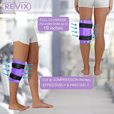 REVIX XL Knee Ice Wrap Around Entire Knee, Gel Ice Pack for Knee Replacement Surgery, Injuries, Meniscus Tear, Arthritis, Swelling, Bruises, Knee Pain Relief, Purple