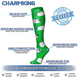 CHARMKING Compression Socks for Women & Men (8 Pairs) 15-20 mmHg Graduated Copper Support Socks are Best for Pregnant, Nurses - Boost Performance, Circulation, Knee High & Wide Calf (L/XL, Multi 22)