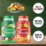 Superfood Fruit and Veggie Supplement - Fruit and Veggie Capsules 100% Whole Super Fruit and Super Vegetable Supplements & Vitamins, with Beta Carotene (720 Count (Pack of 4))