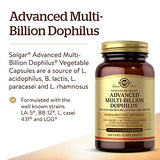 Solgar Advanced Multi-Billion Dophilus, 60 Vegetable Capsules - Supports Healthy Intestinal Flora - 5 Billion Microorganisms Per Serving - Gluten, Dairy, Lactose & Milk No - Vegetarian - 60 Servings