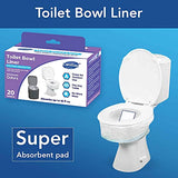 Carebag Toilet Bowl Liners with Absorbent Pad 20 Count– Leak Resistant – Universal Size Fits Any Size Indoor or Outdoor Toilet – Eliminates odors – Convert Regular Toilet to Dry Toilet - By Cleanis