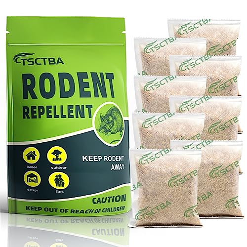 TSCTBA Rodent Repellent Pouches, Natural Mouse Repellent Granule, Mice Repellent for House, Peppermint to Repel Mice, Mouse and Rats, Keeps Mice Out of Home, Rat Deterrent Indoor and Outdoor - 8 Packs