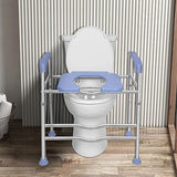 Raised Toilet Seat with Handles and Large Seat, Up to 400lbs Commode Chair for Toilet, Handicap Toilet Seat with Handles for Seniors and Pregnant, Widen for Fit Any Toilet