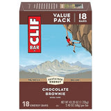 CLIF BAR - Chocolate Brownie Flavor - Made with Organic Oats - Non-GMO - Plant Based - Energy Bars - 2.4 oz. (18 Pack)