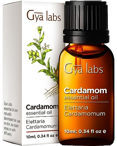 Gya Labs Cardamom Essential Oil - 100% Natural Cardamom Oil - Spicy & Slightly Sweet Scent (0.34 fl oz)