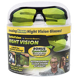 As Seen On TV BattleVision Night Vision Glasses 2 Pairs by BulbHead - Amazing Night Driving Glasses Protect Eyes From Blinding Headlight Glare - Green Lenses Enhance Clarity - Flexible Frames