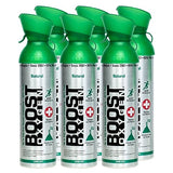 Boost Oxygen 10 Liter Natural Flavor Pure Oxygen Supplement in Portable Canister for Endurance, Recovery, and Performance, (6 Pack)