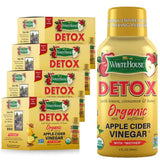 White House Detox Apple Cider Vinegar Shots, Raw Unfiltered, On the Go (Detox, Pack of 24)