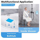 FSA/HSA Eligible Shower Chair for Inside Shower, Shower Stool with Free Assist Grab Bar/Toiletry Bag, Tool-Free Assembly Shower Seat for Bathtub, Shower Bath Chairs for Seniors/Disabled by SOUHEILO