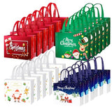 IPQXE 24 Pack Large Christmas Gift Bags - Reusable Christmas Tote Bags Non-Woven, Xmas Shopping Bags with Handles, for Christmas Treat Bags, Gifts Wrapping, Xmas Party Supplies 12.8'' X 9.8'' X 4.5''…