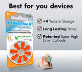 Powermax Size 13 Hearing Aid Batteries, Orange Tab, 192 Count