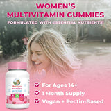 Vitamins for Women with Organic Ingredients | Vegan Womens Vitamins | Immune Support Daily Women's Multivitamin | Hair | Skin and Nail Gummy Vitamins for Women | 0g Sugar Per Serving | 60 Count
